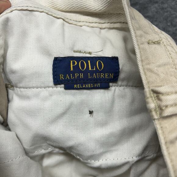 Polo Ralph Lauren Shorts Men's 36 Khaki Cotton Twill Relaxed Classic Fit Summer - Picture 6 of 8